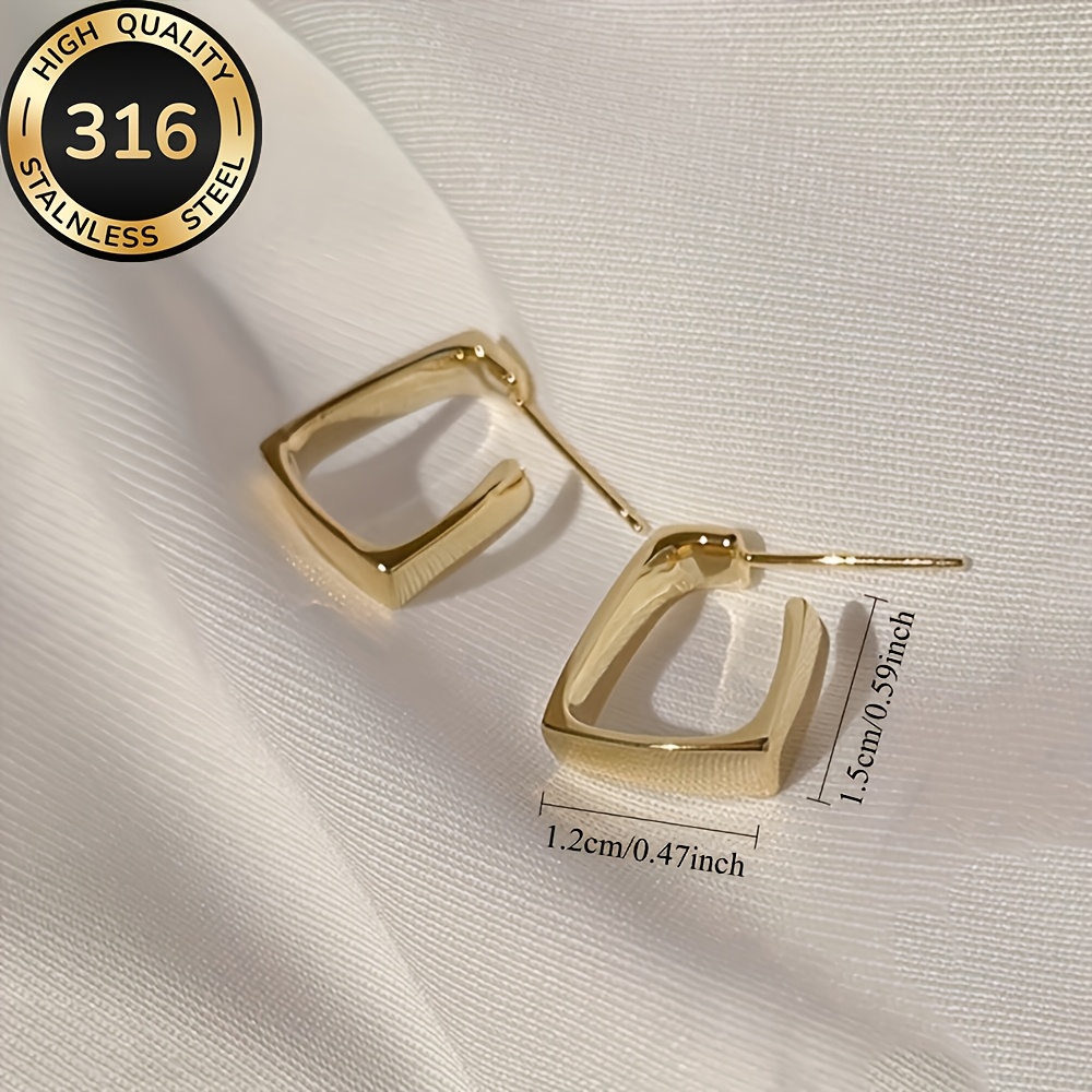 Women's High-Quality Stainless Steel Golden Earrings